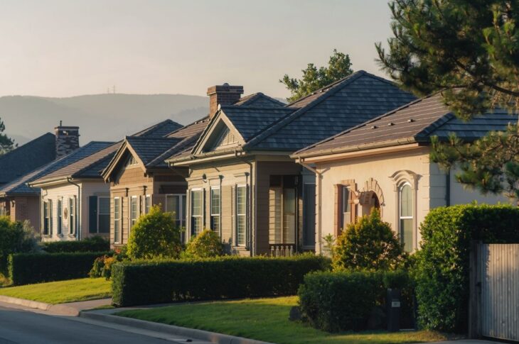 Row of Houses in Suburban Neighborhood