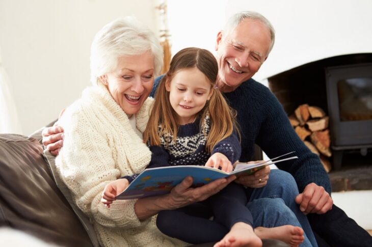 Grandparents and granddaughter